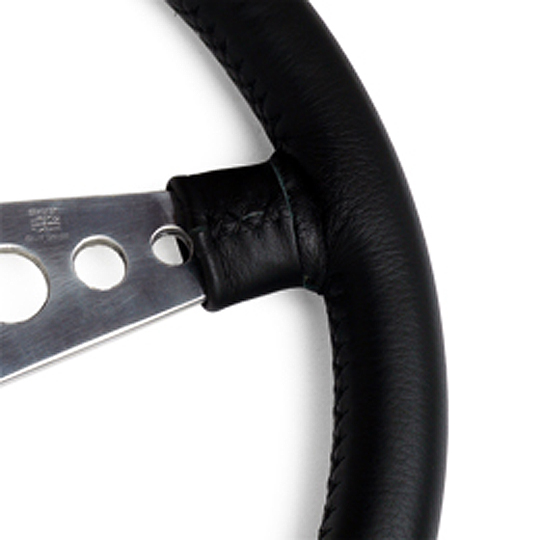 MOTO-LITA13インチ・レザーステアリング・ディッシュ/ポリシュスポーク